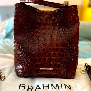 Brahmin Mini Amelia Myrtle Melbourne Crocodile-Embossed Satchel